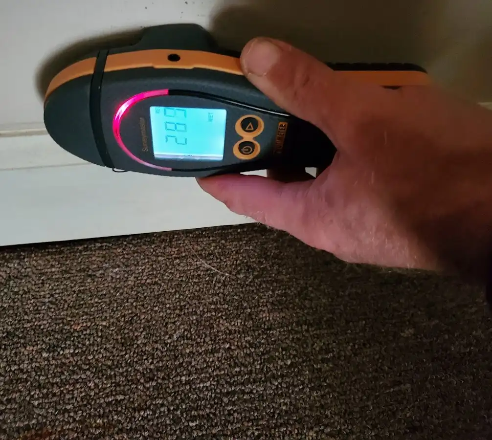 Moisture detection at baseboard during Burst Pipe Cleanup in Moncks Corner